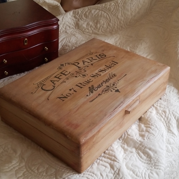 Handpainted Silerware Box or Jewelry Box - Picture 1 of 8